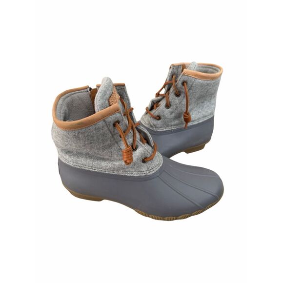 Sperry Saltwater Quilted Waterproof Gray Rain Duck Boots Size 8.5 - Picture 5 of 8